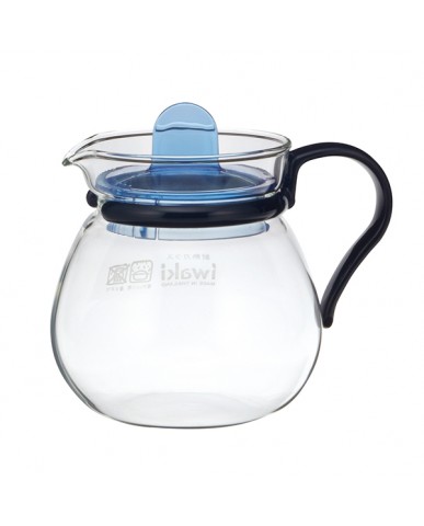 日本iwaki 耐熱玻璃經典茶壺400ml (藍)